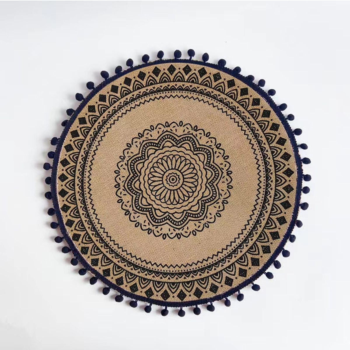 PUREPOWER - Set 6 Manteles Individuales De Mesa Bohemio Redondo-Φ38cm