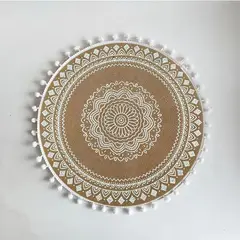 PUREPOWER - Set 6 Manteles Individuales De Mesa Bohemio Redondo-Φ38cm