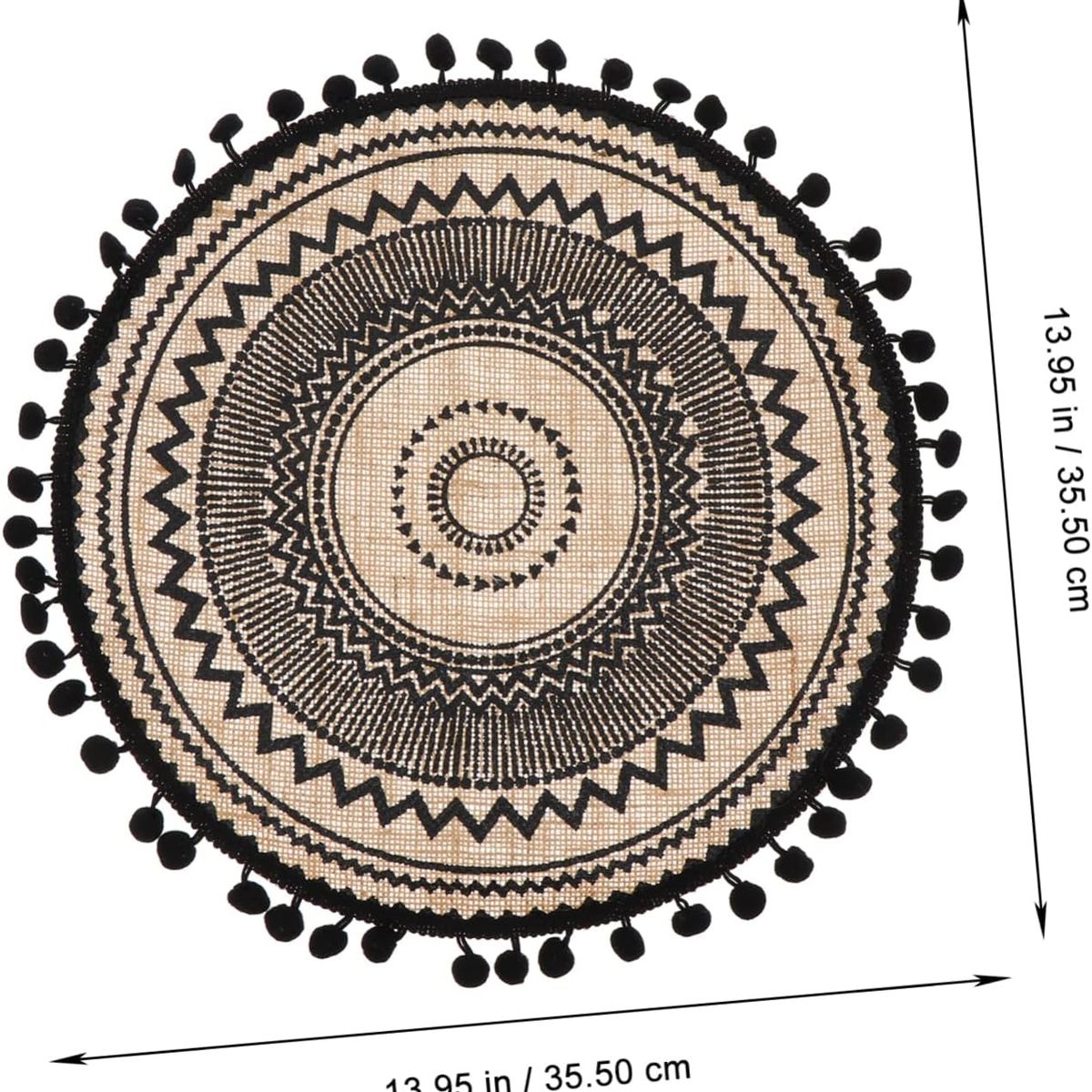 PUREPOWER - Set 06 Manteles Individuales De Mesa Bohemio Redondo-Φ38cm
