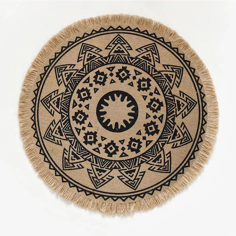 PUREPOWER - Set 6 Manteles Individuales De Mesa Bohemio Redondo-Φ38cm