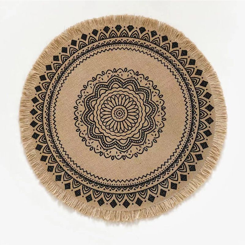 PUREPOWER - Set 6 Manteles Individuales De Mesa Bohemio Redondo-Φ38cm
