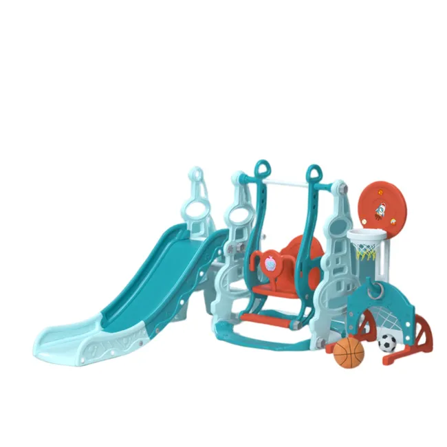 GOLDEN BABY'S - Juego Tobogan Infantil Resbalin Columpio Aro 5 En 1 Azul