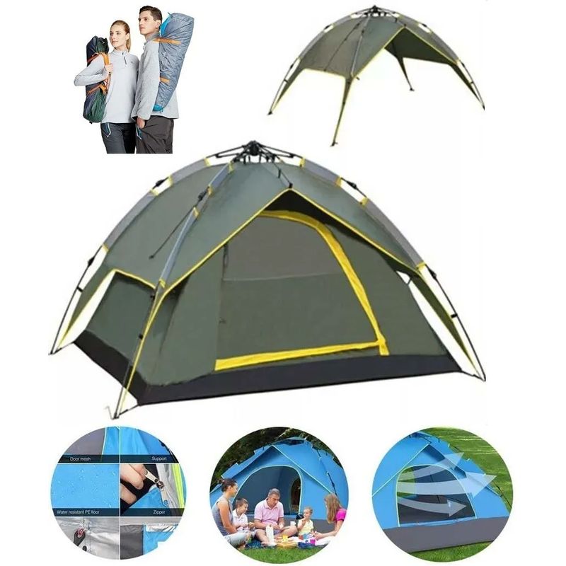 GENERICO - Carpa Automática 4 Personas Doble Capa Toldo 2.1x2.1x1.5 Mts