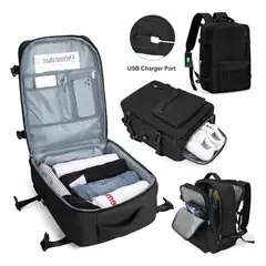 EINICIO - Negro Mochila de Viaje para exteriores 40L Grande Expandible
