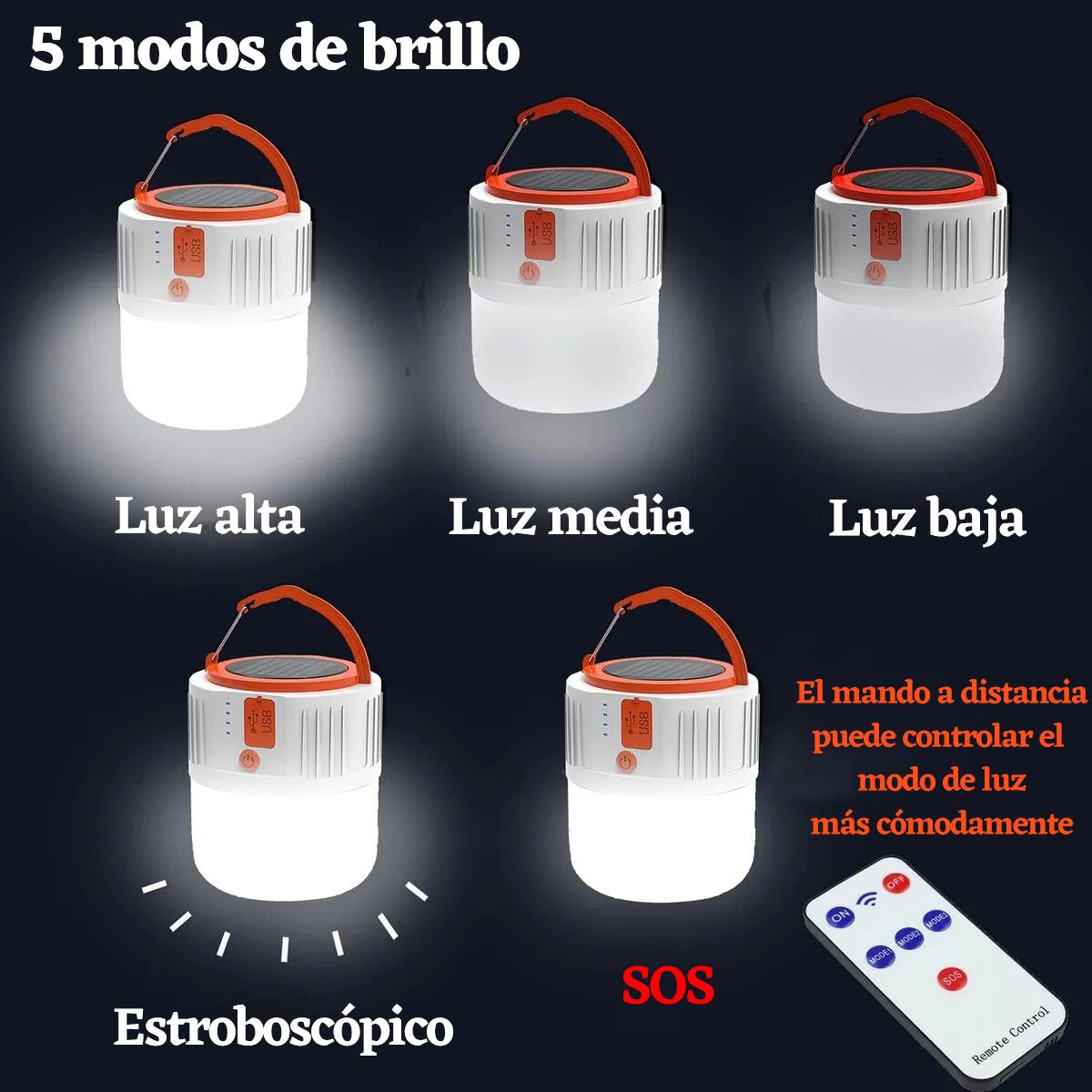 GENERICO - Luces Led Solares Luces De Emergencia Teléfono Móvil Recarga