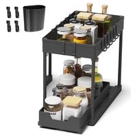 2 Niveles Organizador Bajo Fregadero Deslizable Para Hogar