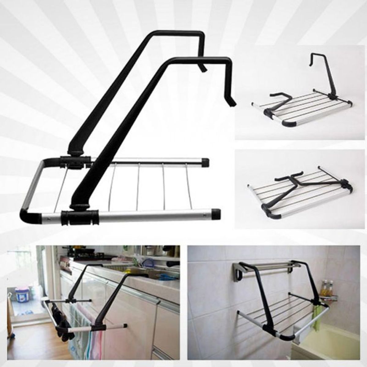 MOVI - Tendedero Plegable Multiuso Puerta Pared Ventana