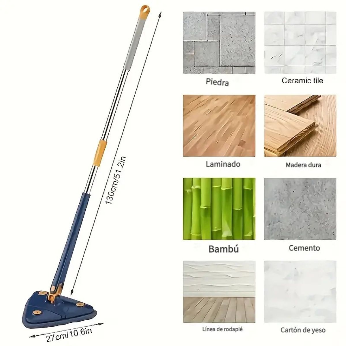 GENERICO - Fregona triangular con rotación de 360 grados