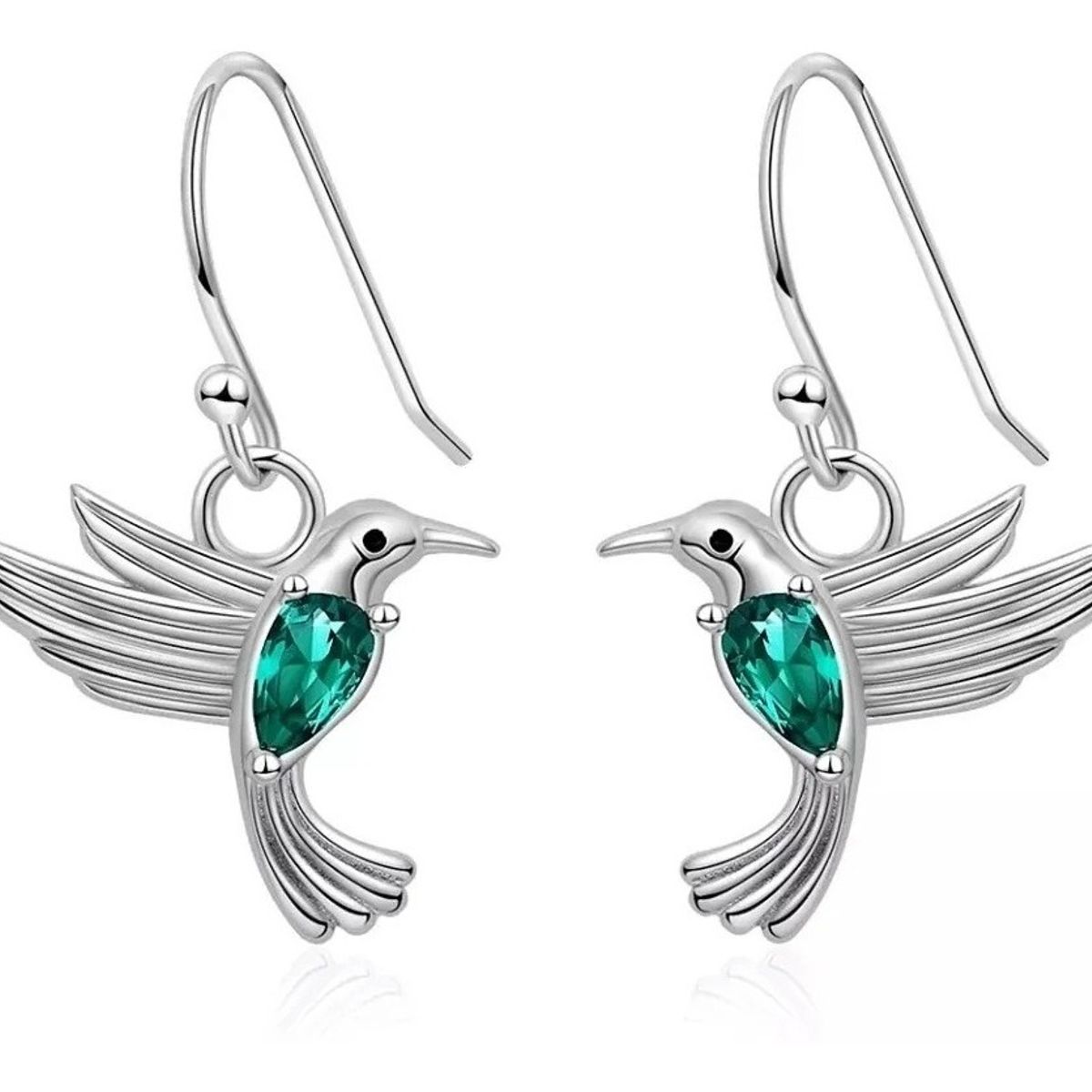 ELEGA - Aros Colibrí Plata Fina 925 Joya Mujer Regalo