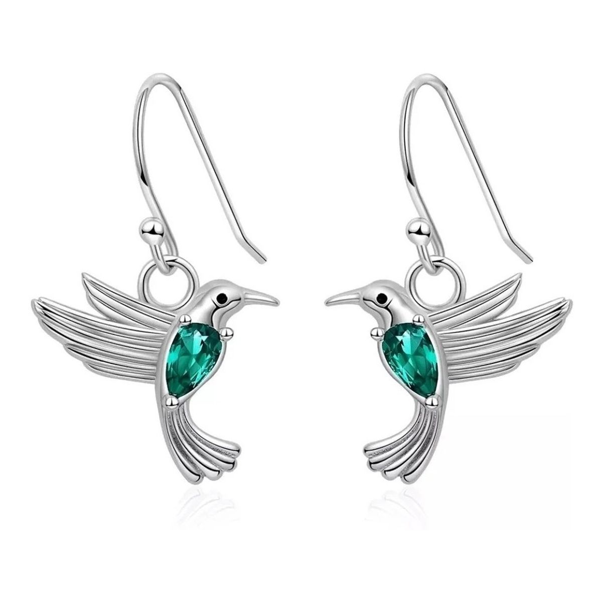 ELEGA - Aros Colibrí Plata Fina 925 Joya Mujer Regalo