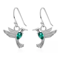 Aros Colibrí Plata Fina 925 Joya Mujer Regalo