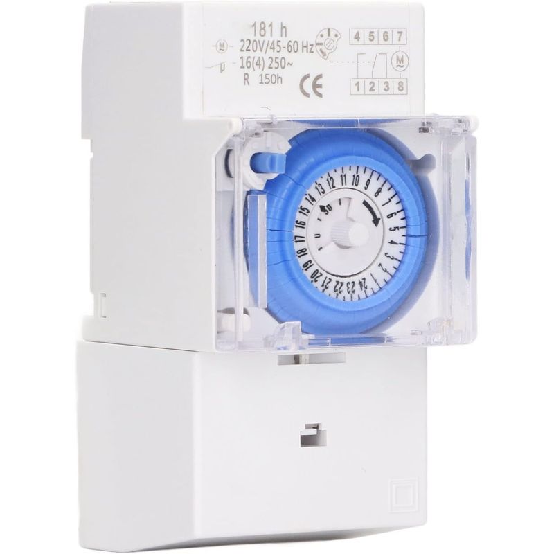 KUANGYE - Timer Analogo Reloj Control 220v Riel Dim 16a 24h Reserva