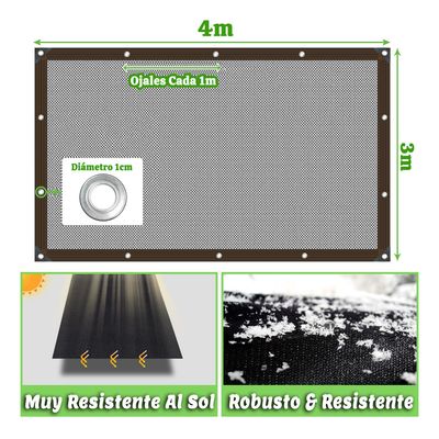 Imagen 2 del producto 95% Tela De Sombra Malla Sombreadora 3x4m Con Ojales