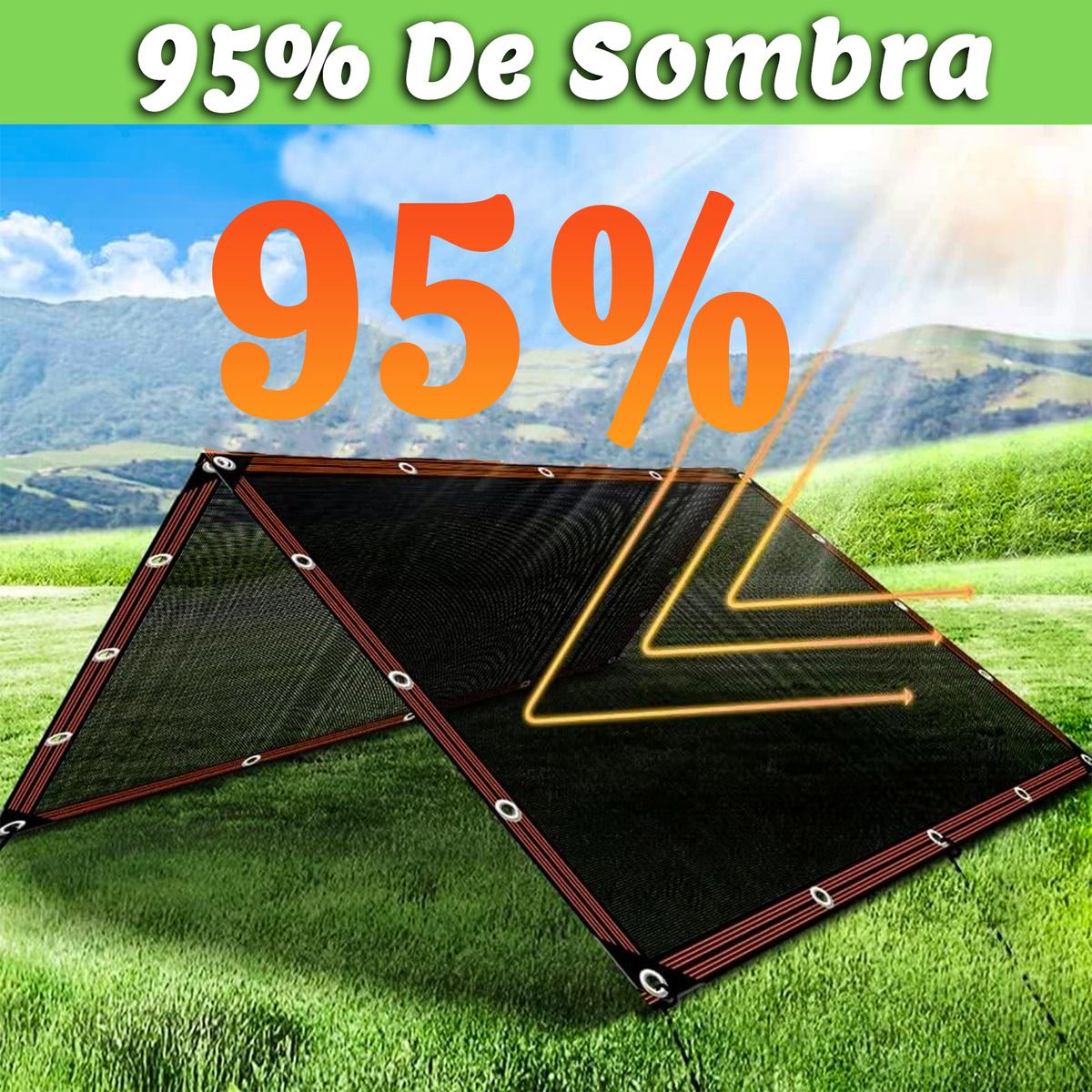 GENERICO - 95% Lona De Malla Para Sombra 3x4M Para Jardín Patio Plantas