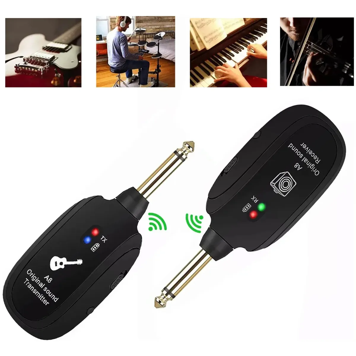 KUANGYE - A8 Sistema Transmisor Y Receptor Inalambrico Guitarra Uhf