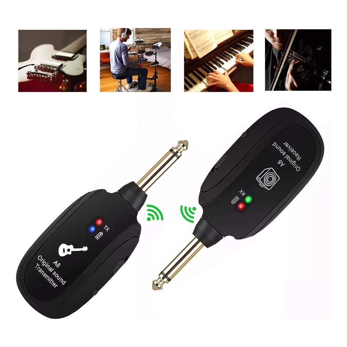 KUANGYE - A8 Sistema Transmisor Y Receptor Inalambrico Guitarra Uhf