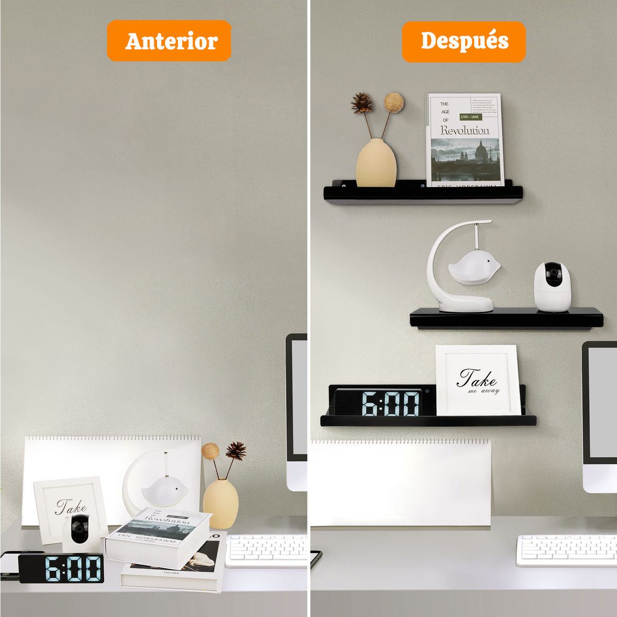 EINICIO - 2pzs Estantes Acrílicos para Almacenamiento en la Pared