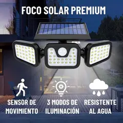 EDWINAYY - Foco Led Solar Exterior Sensor Movimiento 3 Dirección