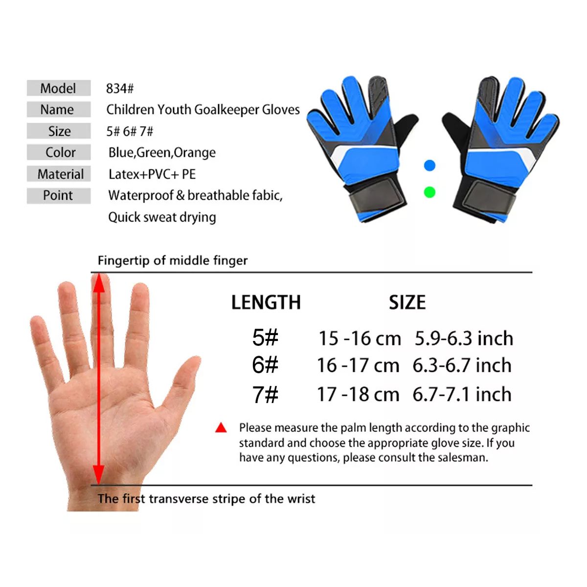 EDWINAYY - Guantes Arquero De Futbol Para Ni?os Junior