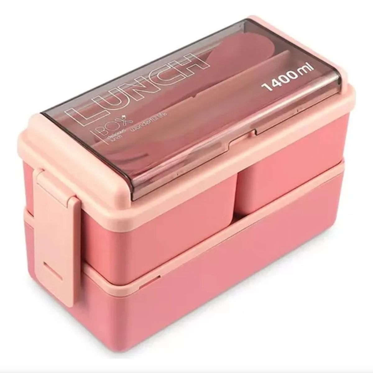 EDWINAYY - Lunch Box De Doble Capa Fiambrera Desmontable Con Cubiertos