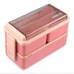 EDWINAYY - Lunch Box De Doble Capa Fiambrera Desmontable Con Cubiertos