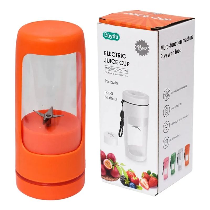 GENERICO - Juguera Batidora Vaso Personal Licuadora NARANJA