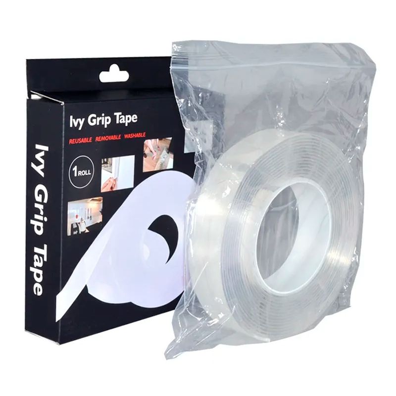 GENERICO - Cinta Adhesiva Transparente De Doble Cara Reutilizable 3M