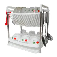 GENERICO - Escurridor de Platos 2 Niveles Con Bandeja Desmontable Y Soporte