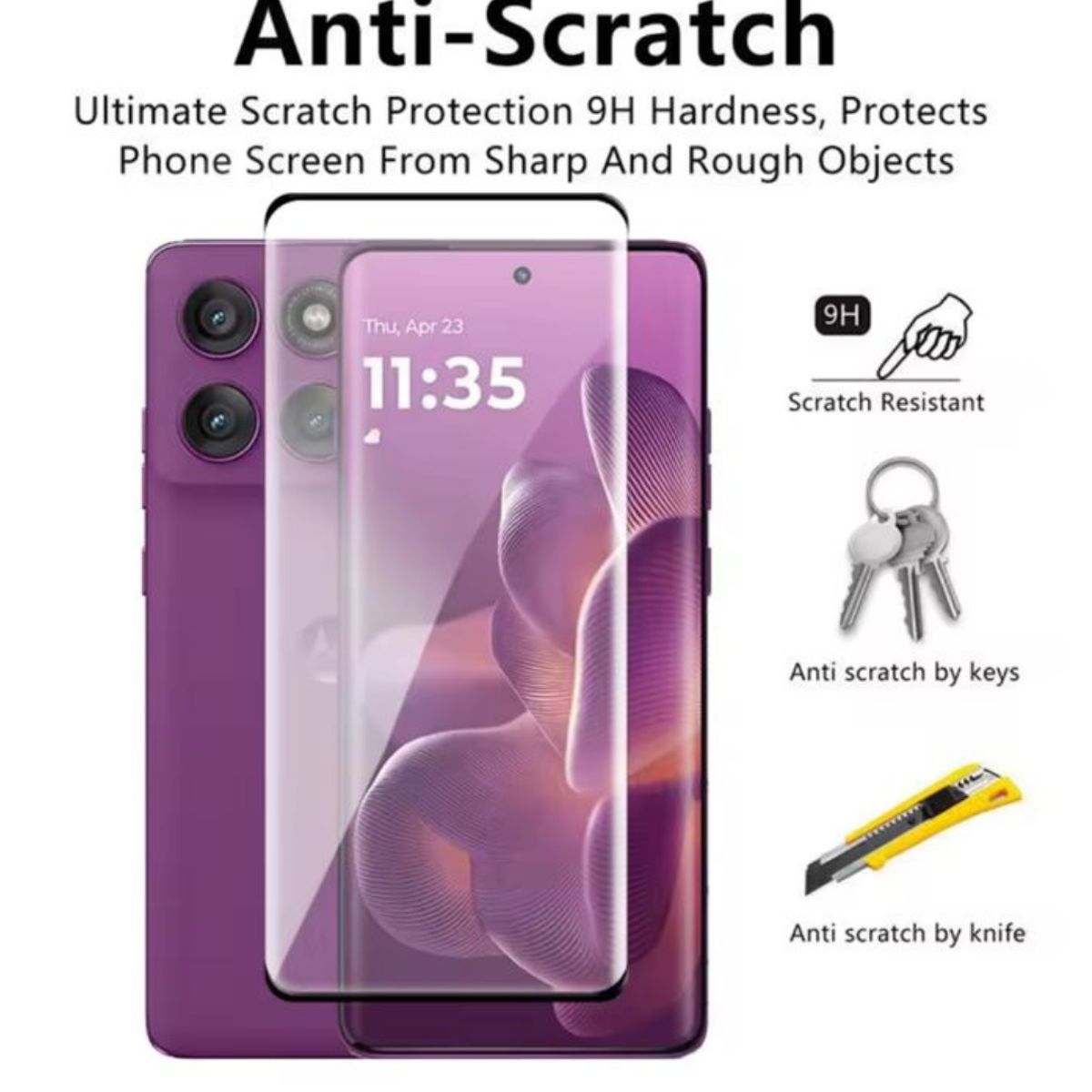 GENERICO - Lamina Mica Vidrio Templado Completa Para Motorola Edge 60 Pro