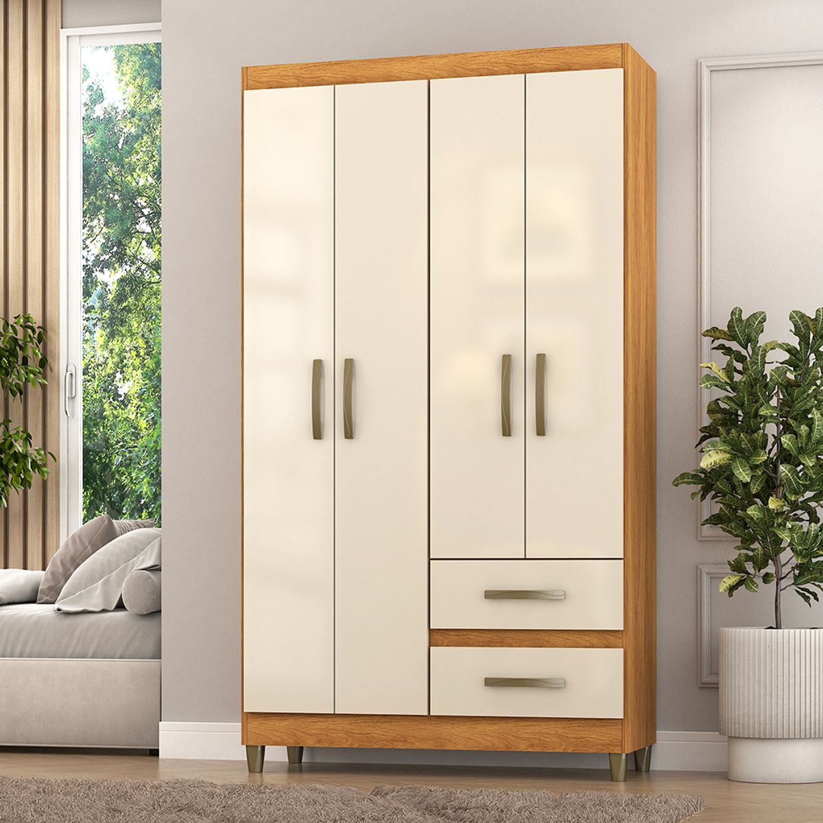 VEKKAHOME - CLOSET LISBOA BEIGE 4P 2C.