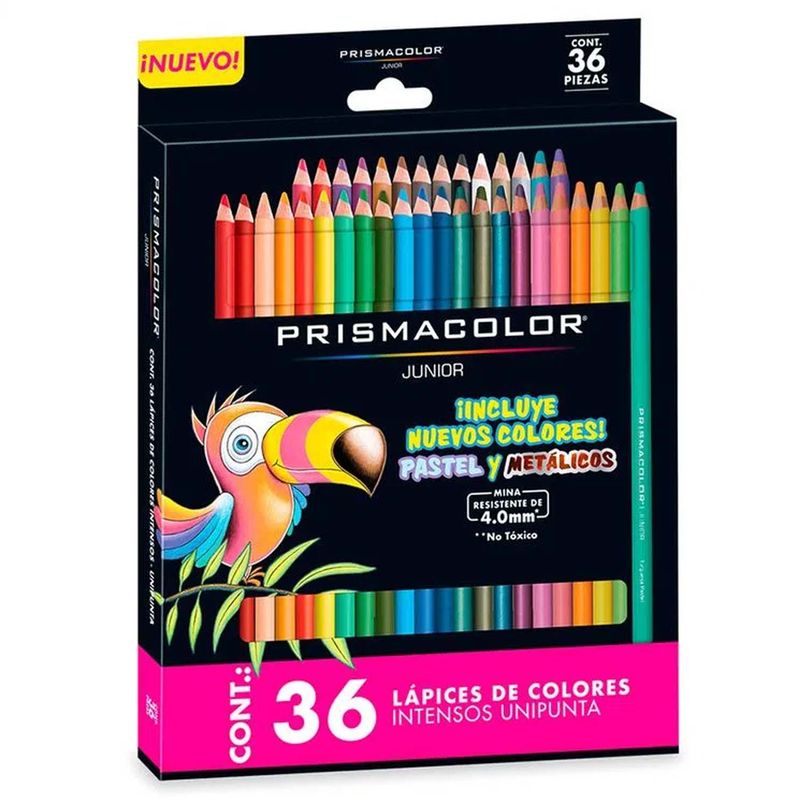 PRISMACOLOR - Lápices Pastel Y Metálicos Prismacolor Junior 36 Colores