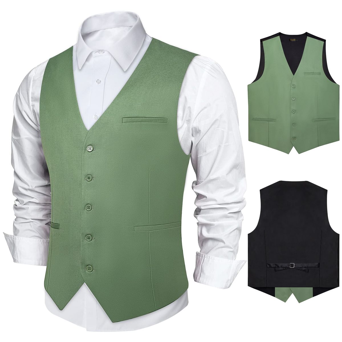 SN SONEC - Chaleco Gilet Hombre Chaqueta formal sin mangas Clasico Matrimonio