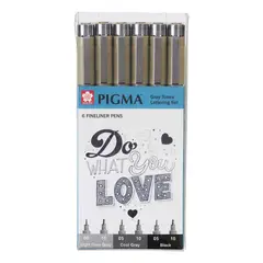 SAKURA - Set de Tiralínea Pigma Micron Monótono 6ud