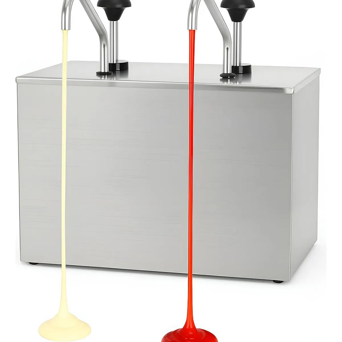 PASTELERIUSCL - Dispensador De Salsa Comercial Dispensador Salsa Doble 4l Dosificador Acero Inoxidable Condimentos