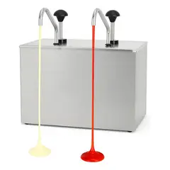 PASTELERIUSCL - Dispensador De Salsa Comercial Dispensador Salsa Doble 4l Dosificador Acero Inoxidable Condimentos