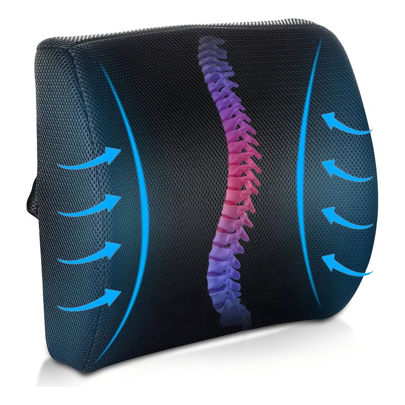 GENERICO - Almohada Soporte Espalda Corrector Lumbar Azul Para Silla