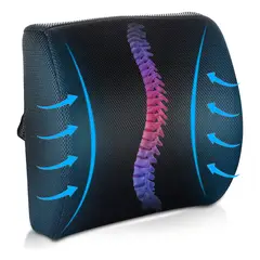 GENERICO - Almohada Soporte Espalda Corrector Lumbar Azul Para Silla