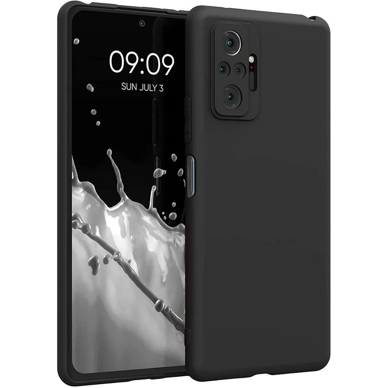 GENERICO - Carcasa Silicona Antihuellas Para Xiaomi Redmi Note 10 Pro Negro