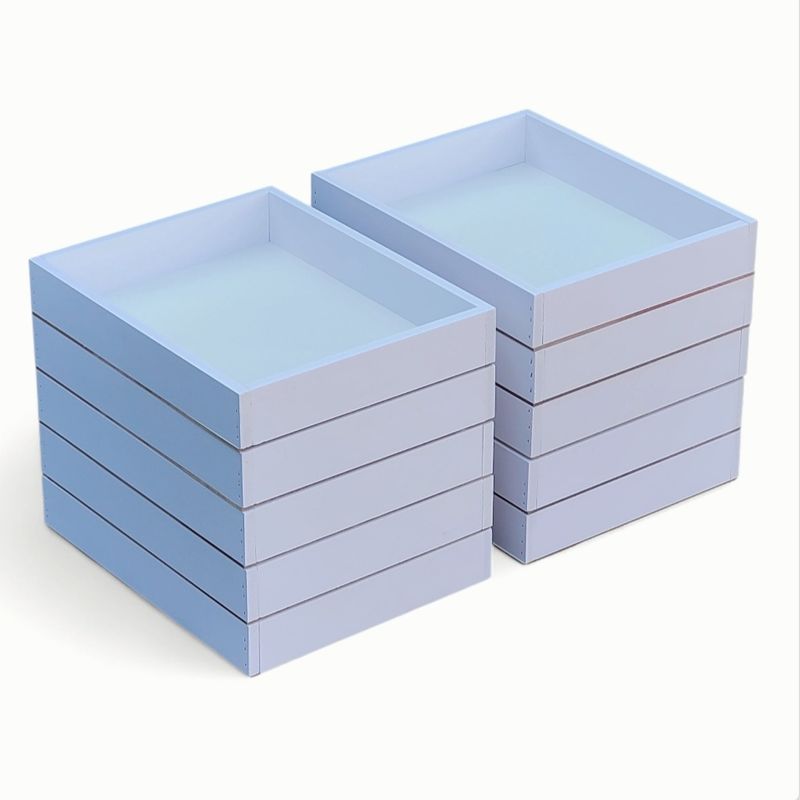 GENERICO - Pack de 10 Bandejas Blancas para Desayuno Sorpresa 30x24x5cm