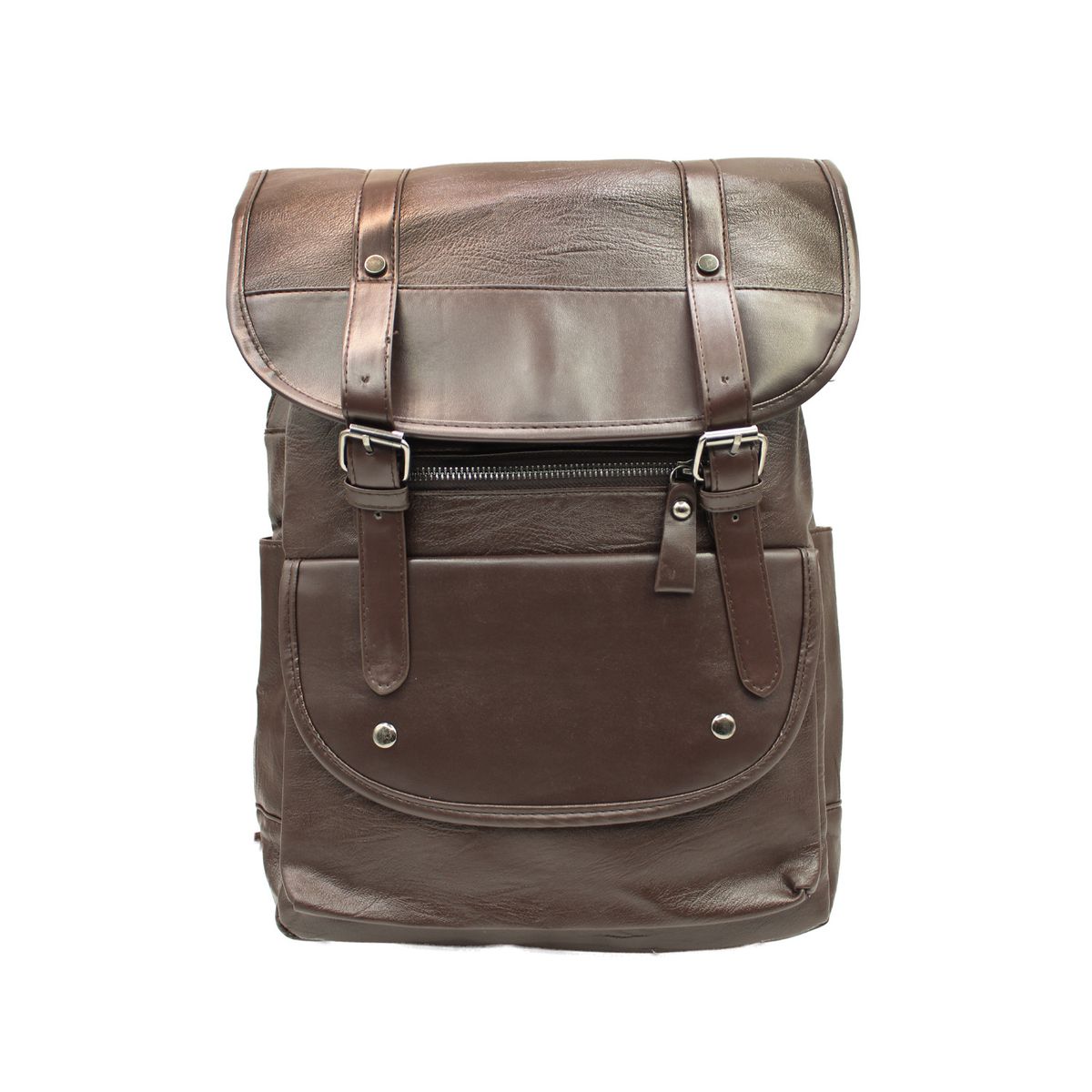 PUNTO STORE - Mochila Vintage Unisex Tipo Cuero Café - PS