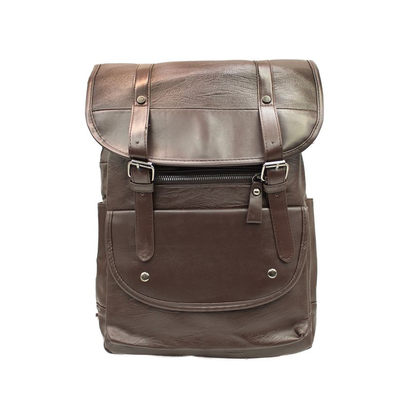 PUNTO STORE - Mochila Vintage Unisex Tipo Cuero Café - PS