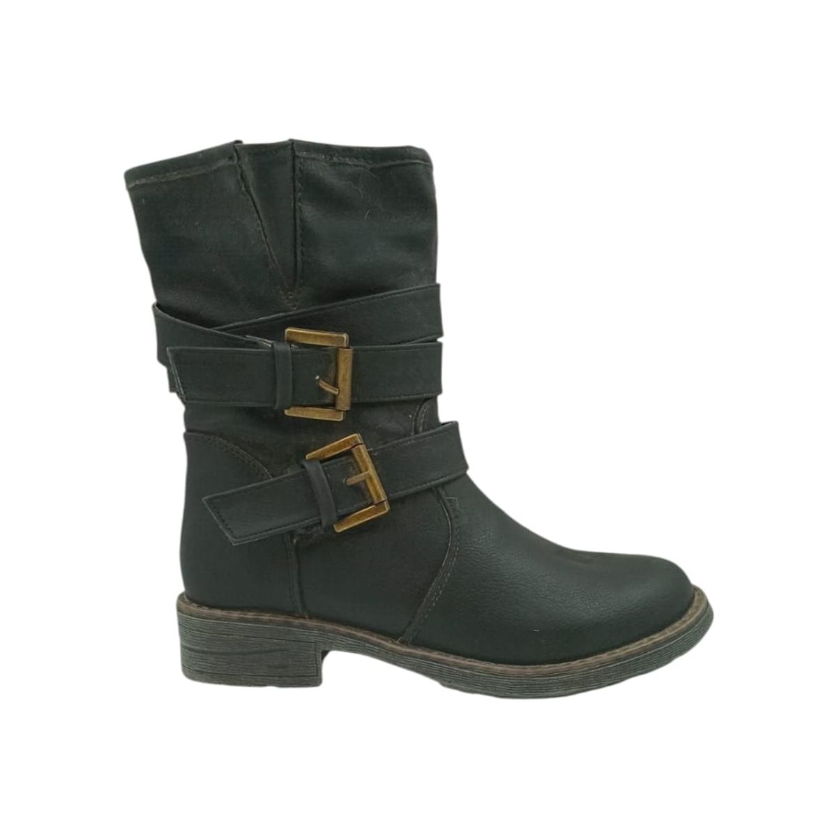 HERIEL - Bota Negra Taco Bajo Mujer