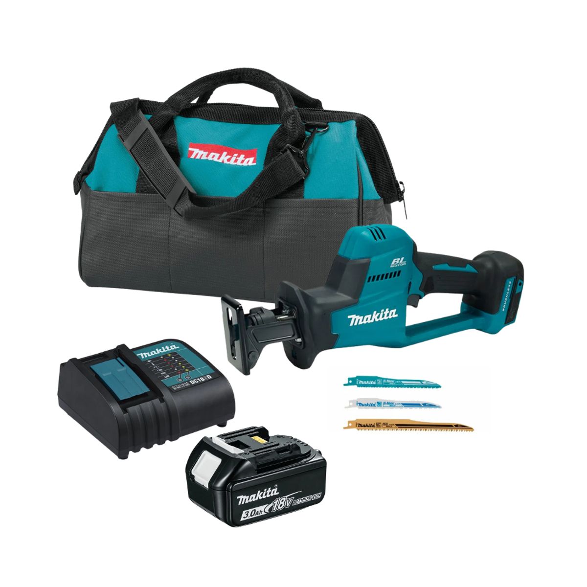 MAKITA - Sierra sable inalambrica Car/Bat 3Ah. 18v Makita DJR189SF