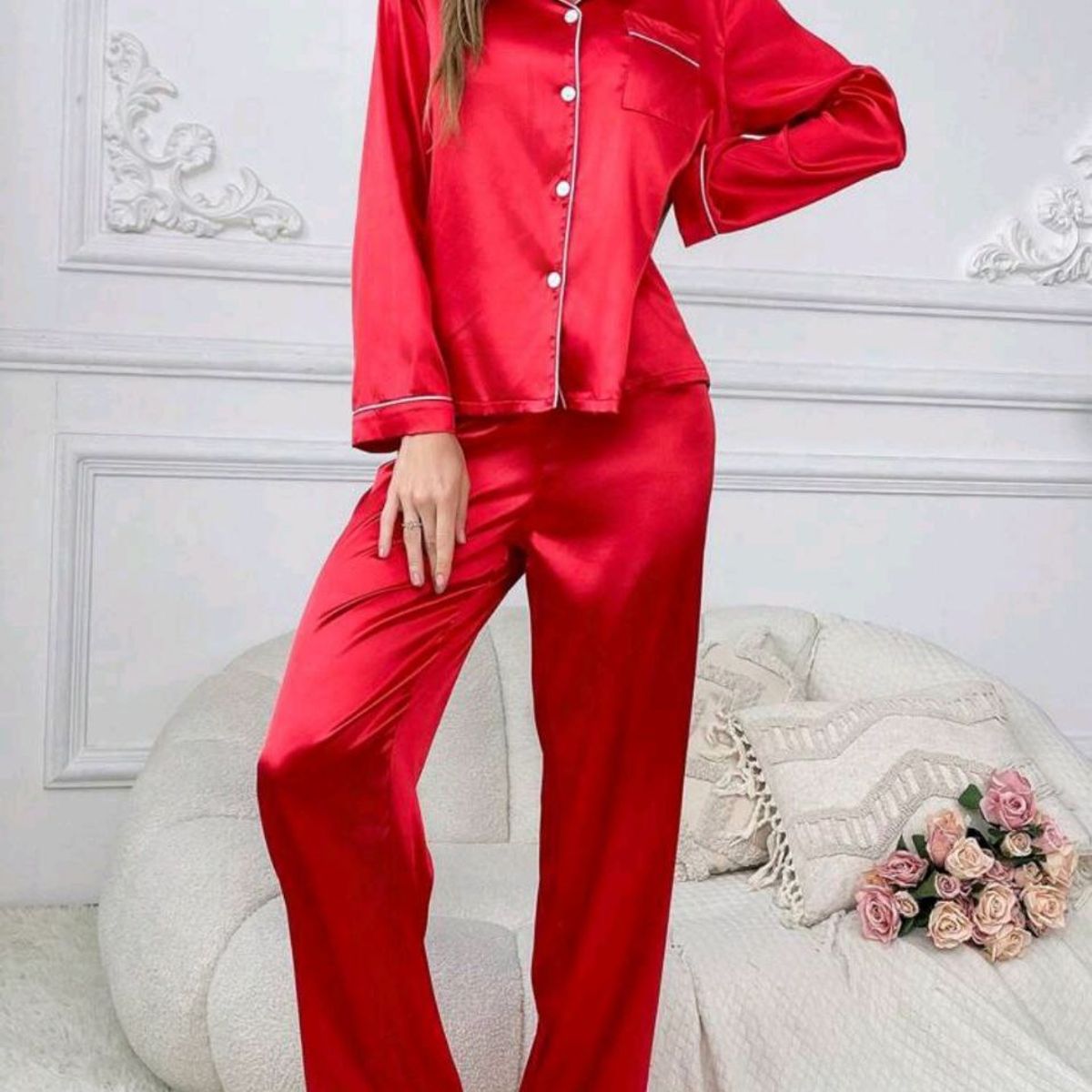 EVERSO - Conjunto Pijama Satín Mujer
