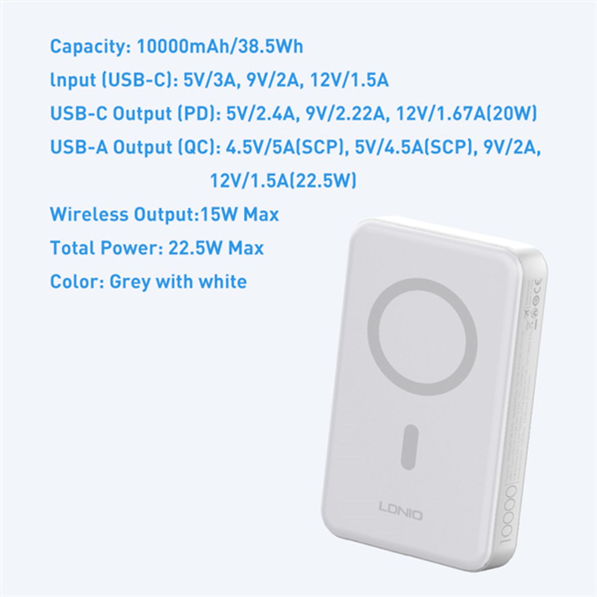 LDNIO - PowerBank Inalámbrica LDNIO PQ16