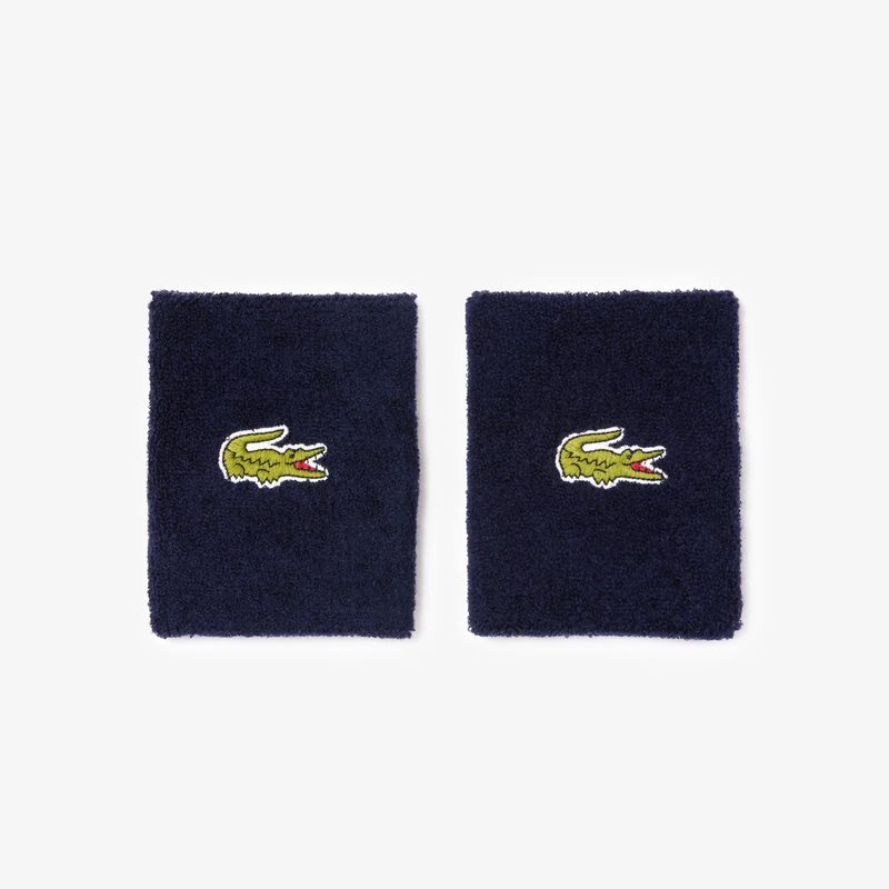 LACOSTE - Muñequera Lacoste Sport Azul Marino X2 Tenis Padel