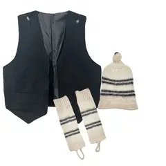 GENERICO - Vestimenta Chilote Para Niño Chaleco Con Gorro Y Polainas