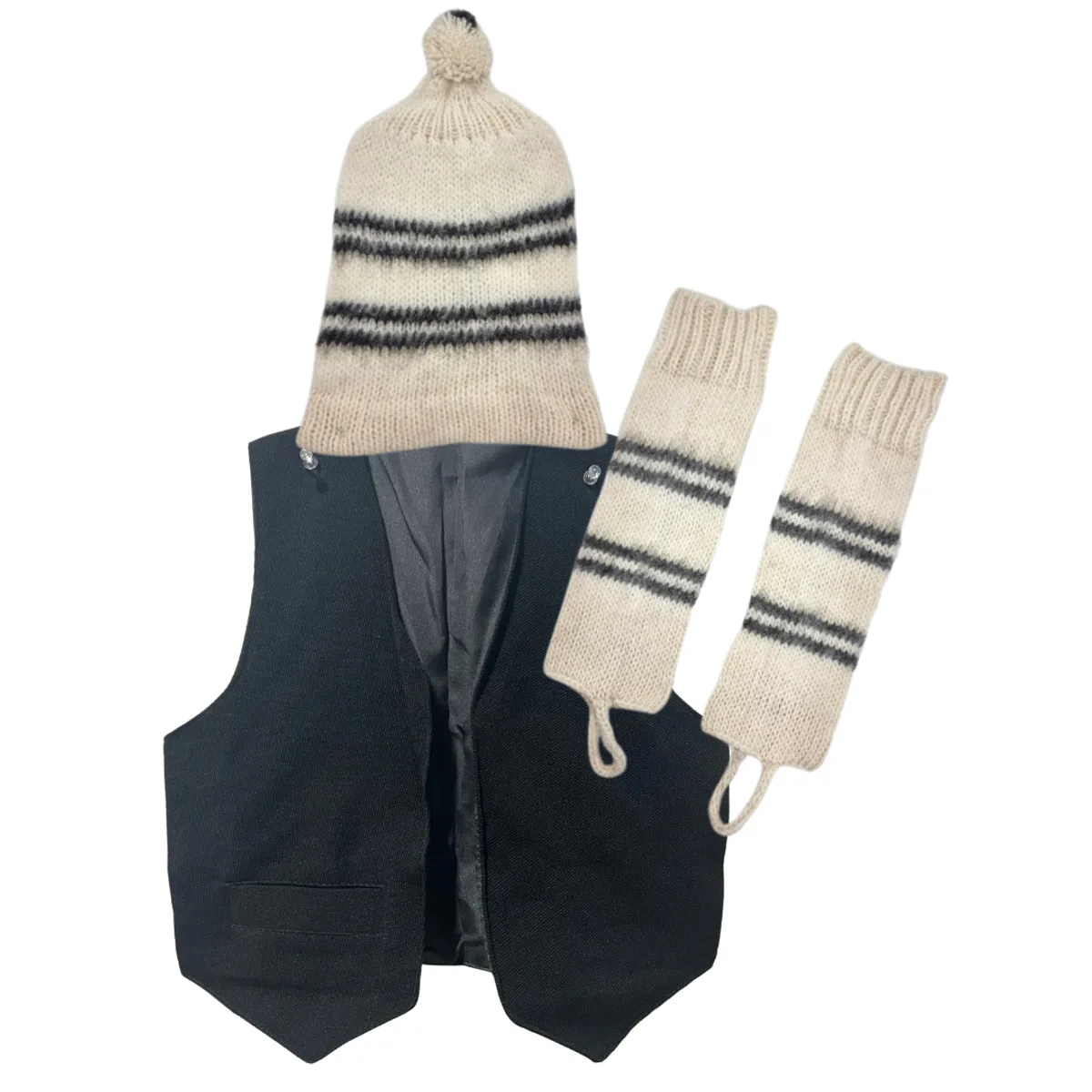 GENERICO - Vestimenta Chilote Para Niño Chaleco Con Gorro Y Polainas