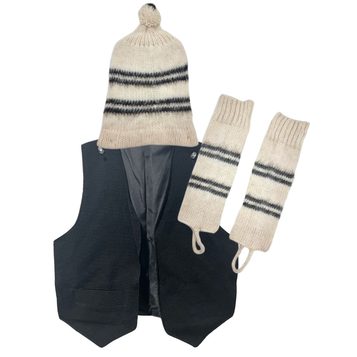 GENERICO - Traje Chilote Adulto Chaleco Gorro Y Polainas Sml