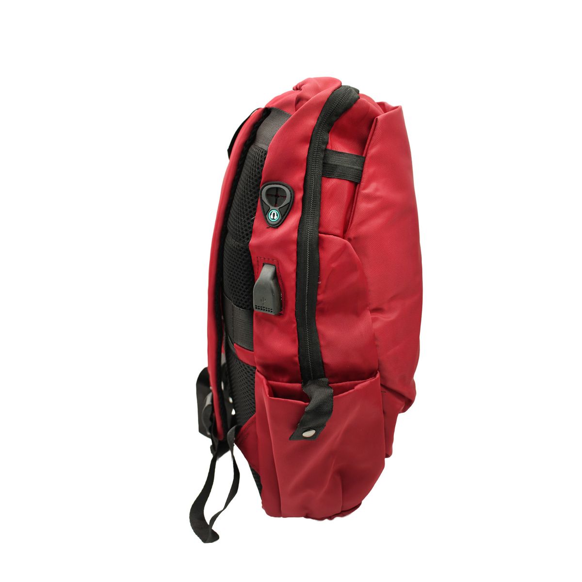 PUNTO STORE - Mochila Bolso Notebook Roja Puerto De Carga Unisex - PS